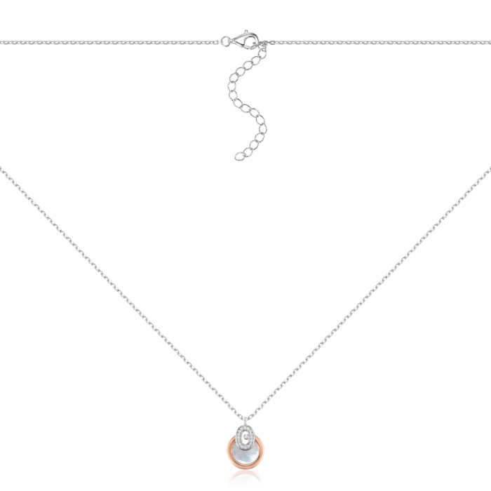 Срібне кольє з перламутром. Артикул HJN-2154-S-2-K/15/1090