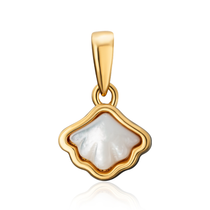 Срібна позолочена підвіска з перламутром. Артикул HJP-841-GOLD-P/20/4534