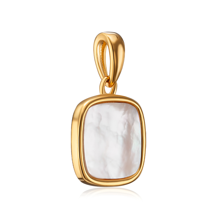 Срібна позолочена підвіска з перламутром. Артикул HJP-855-GOLD-P/20/4534