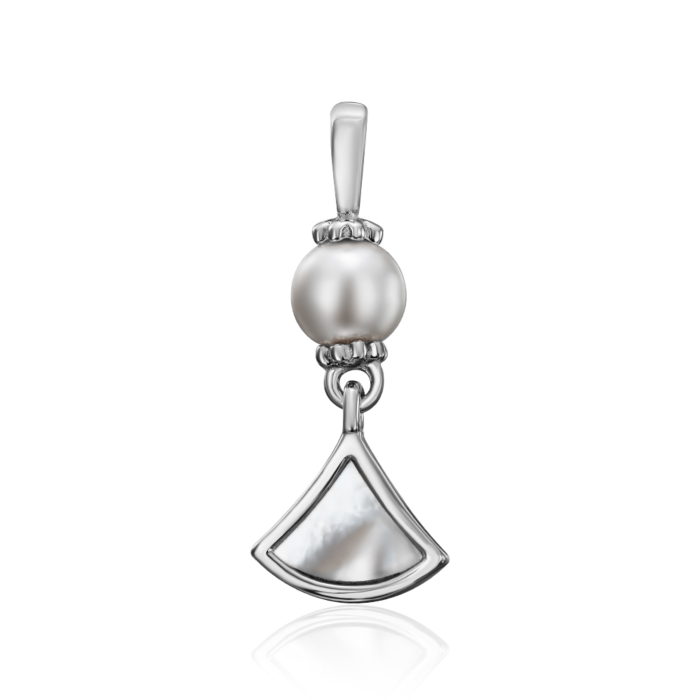 Срібна підвіска з перламутром та перлиною. Артикул HJP-862-S-P/12/4683