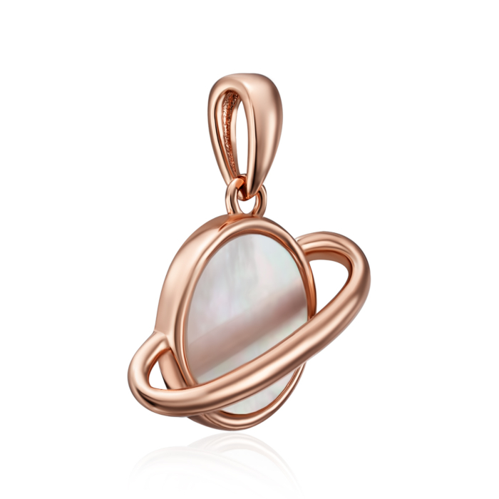 Серебряная позолоченная подвеска с перламутром. Артикул HJP-865-ROSE-P/17/1783