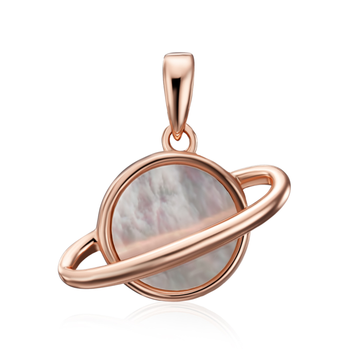 Серебряная позолоченная подвеска с перламутром. Артикул HJP-865-ROSE-P/17/1783