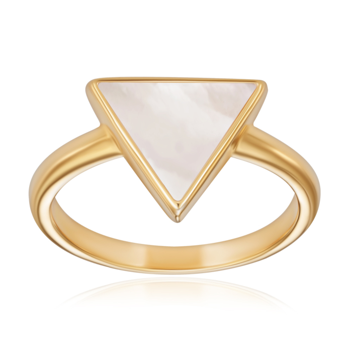 Серебряное кольцо с перлаумутром. Аотикул HJR-1799-7-GOLD-R/20/1101