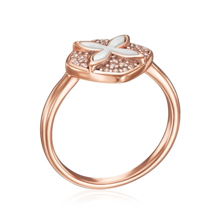 Серебряное кольцо с фианитами. Артикул HJR-2159-ROSE-R/17/1090