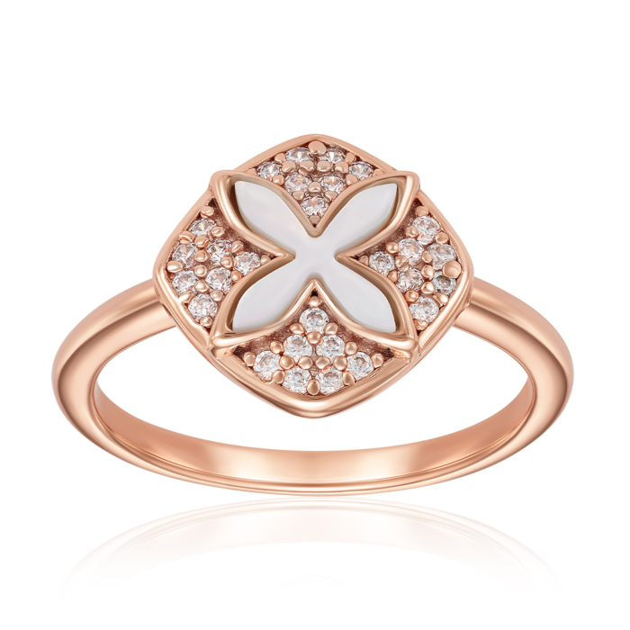 Серебряное кольцо с фианитами. Артикул HJR-2159-ROSE-R/17/1090