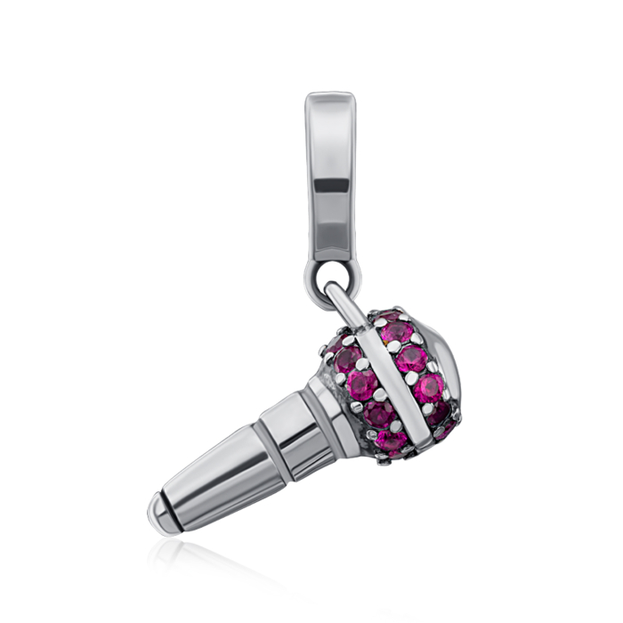 Срібна намистина-шарм з фіанітами. Артикул HSD-161-D-P/12/1504