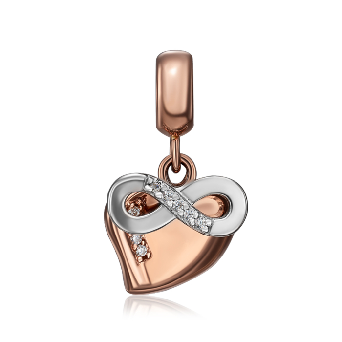 Срібна позолочена підвіска з фіанітами. Артикул HSD-1640-1-S-P/15/1