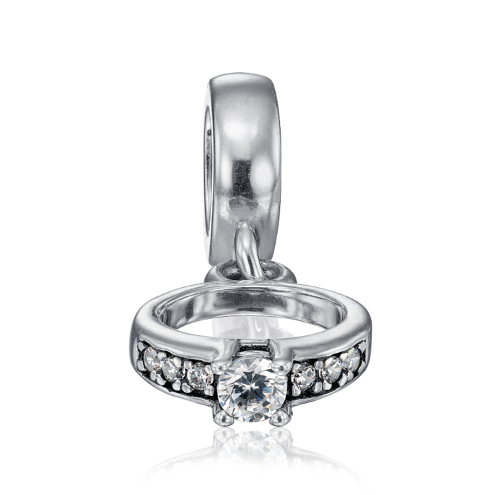 Срібна намистина-шарм з фіанітами. Артикул HSD-422-D-P/12/1