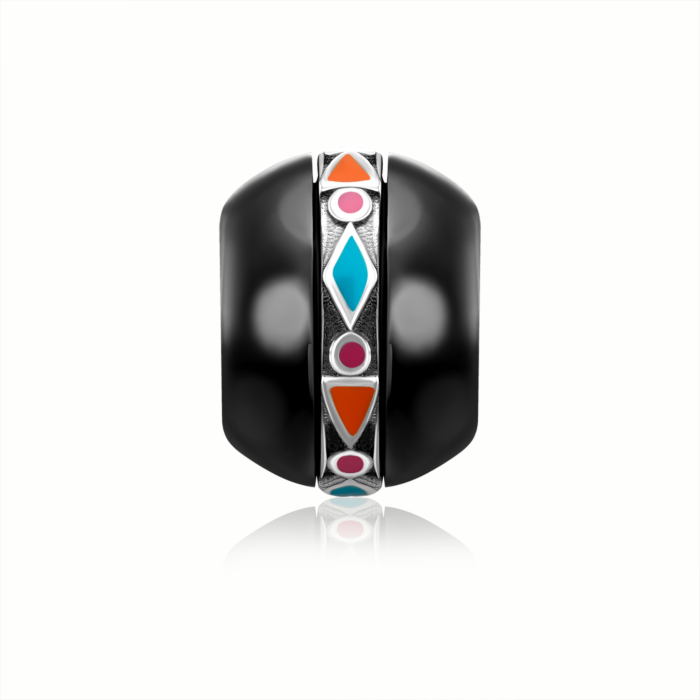 Срібна намистина-шарм з емаллю. Артикул HSZ-1337-D-P/12/4709