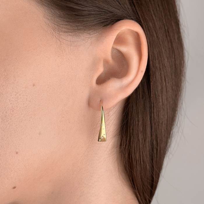 Золоті сережки з фіанітами. Артикул 23793/03/0/1