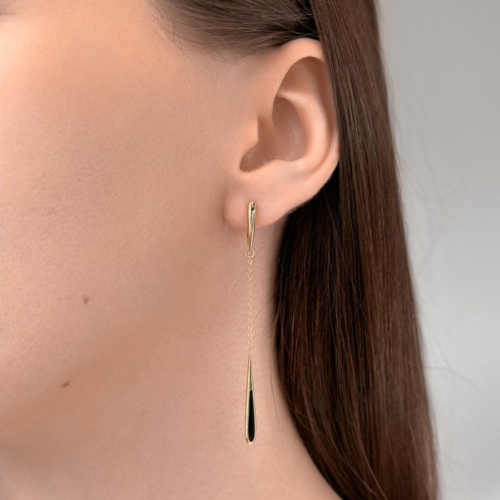 Золотые серьги с эмалью. Артикул 23741/03/0/389