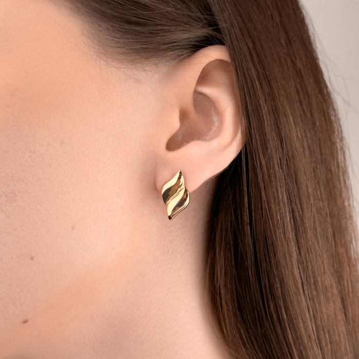 Серьги из красного золота без вставки. Артикул 23991/01/0