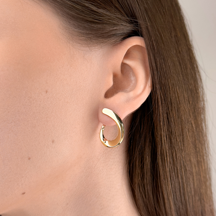 Золотые серьги без вставки. Артикул 22532/03/0