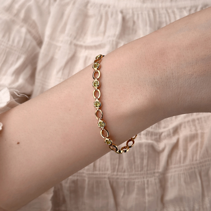 Браслет з червоного золота з зеленим хризолітом 570005/01/0/5669