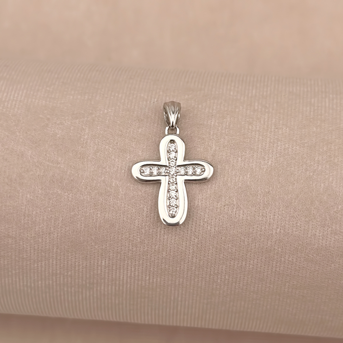 Срібний хрестик з фіанітами G00042-P/12/1