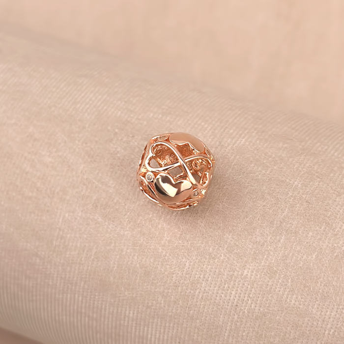 Срібна позолочена намистина-шарм HSZ-2786-ROSE-P/17/1