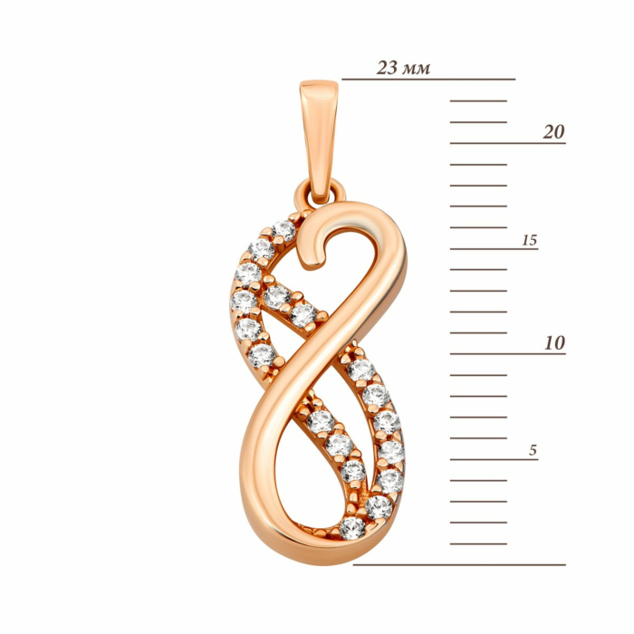 Золота підвіска з фіанітами. Артикул UG5IMS110п