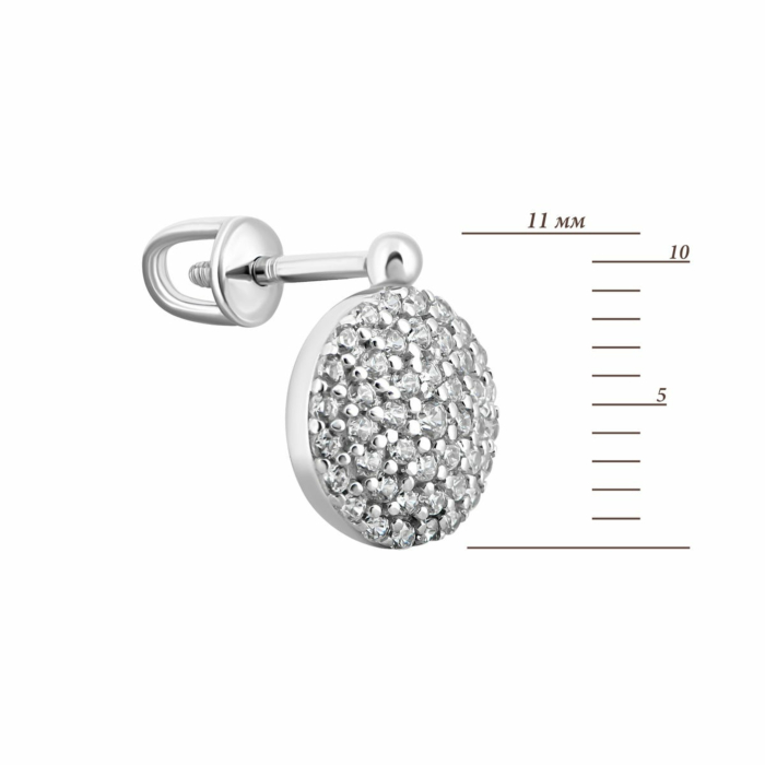 Золоті пусети з фіанітами. Артикул UG5IMS143c