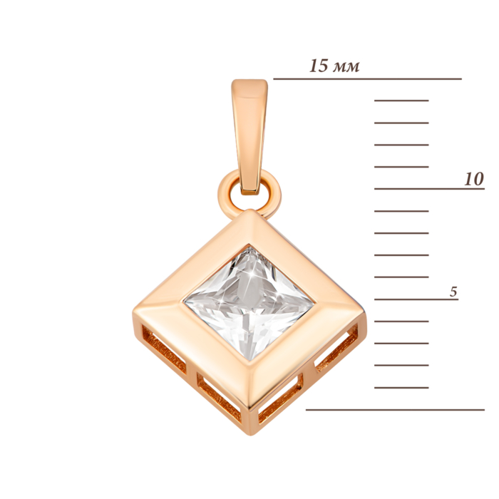 Золота підвіска з фіанітом. Артикул UG5IMS157под