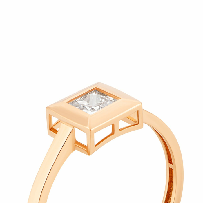 Золота каблучка з фіанітом. Артикул UG5IMS157