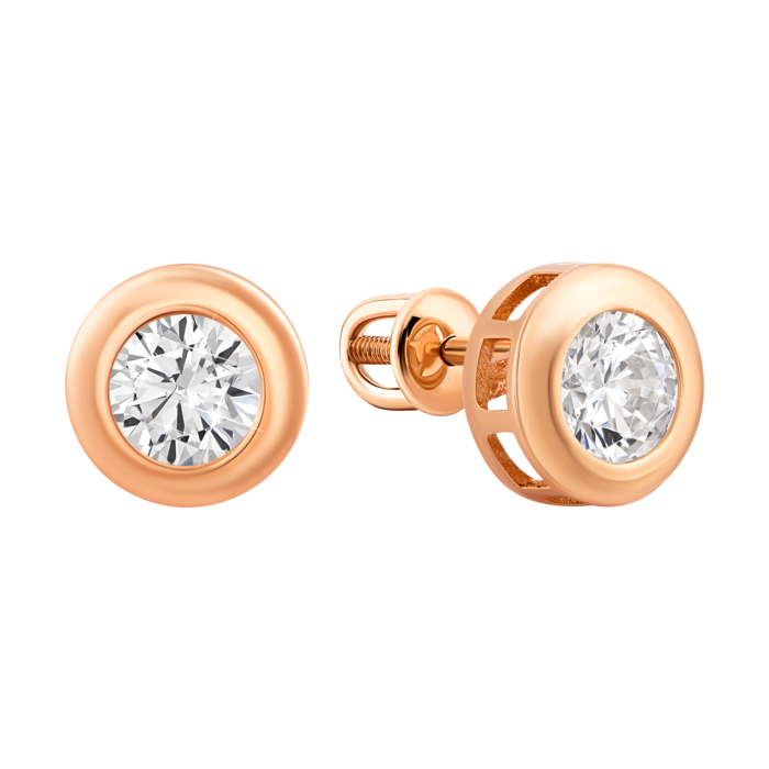 Золоті пусети з фіанітом. Артикул UG5IMS159c