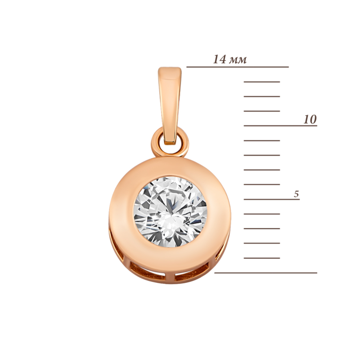 Золота підвіска з фіанітом. Артикул UG5IMS159