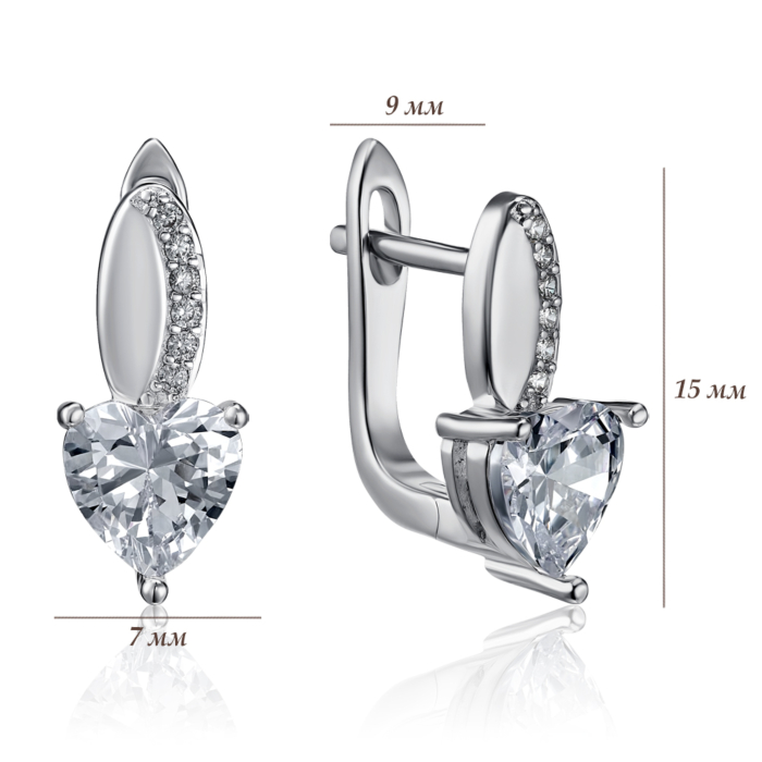 Серебряные серьги с фианитами. Артикул ISA0150-E/12/1
