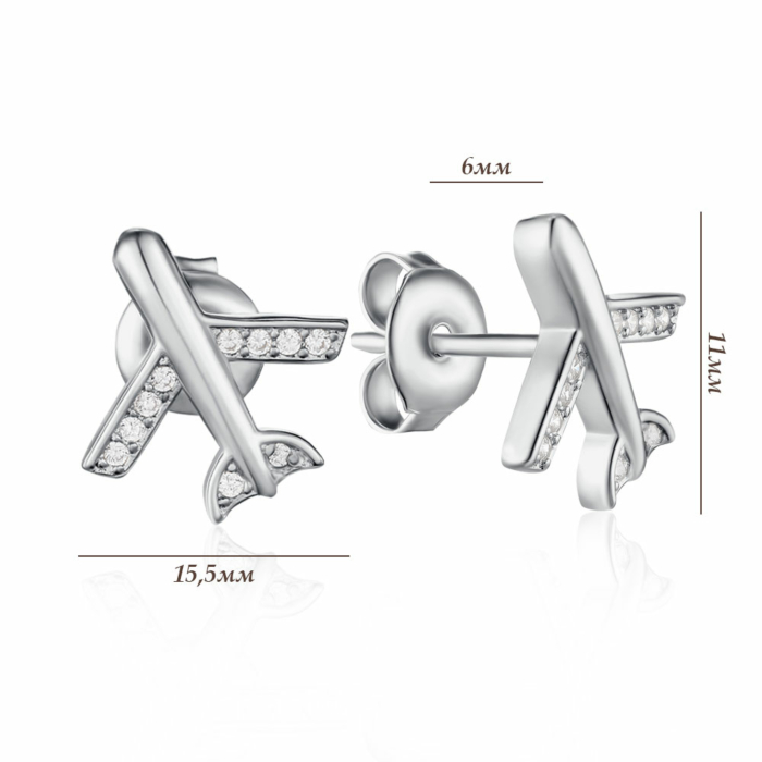 Серебряные серьги с фианитами. Артикул ISA0273-E/12/1