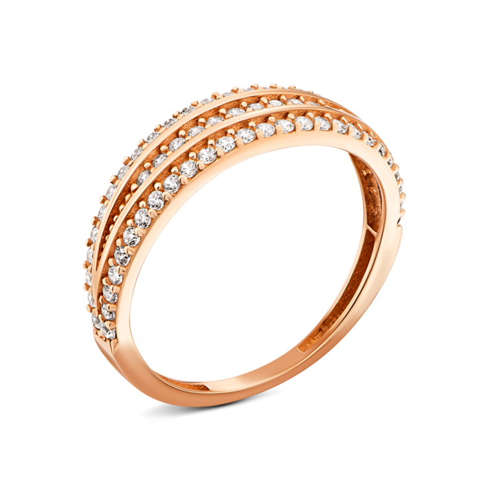 Золота каблучка з фіанітами. Артикул UG5IYZK59