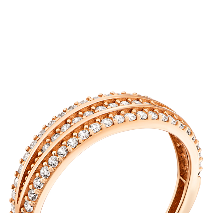 Золотое кольцо с фианитами. Артикул UG5IYZK59