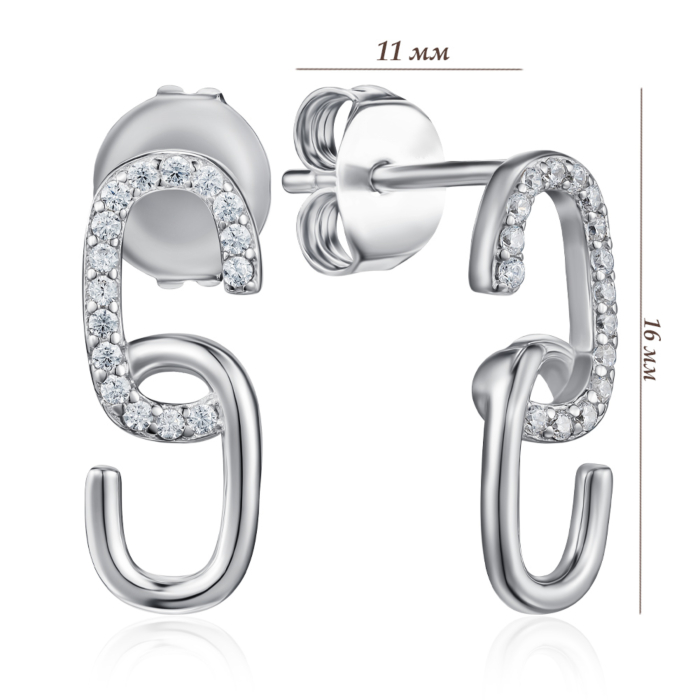 Серебряные серьги с фианитами. Артикул JB00167-E/12/1