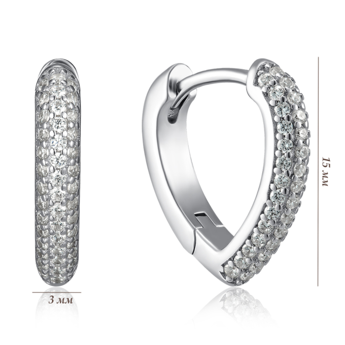 Серебряные серьги с фианитами. Артикул JB00170-E/12/1