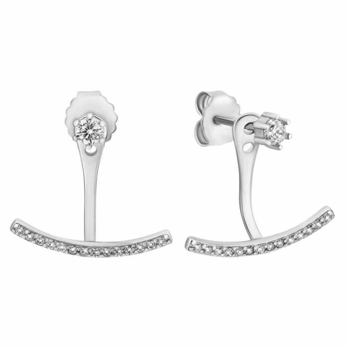 Срібні пусети з фіанітами. Артикул UG5JB00239