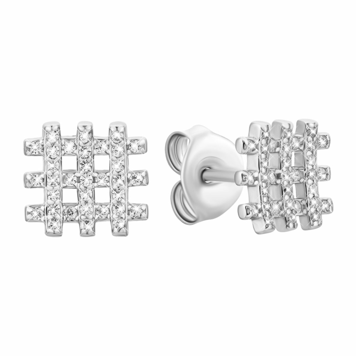 Срібні пусети з фіанітами. Артикул UG5JB00304