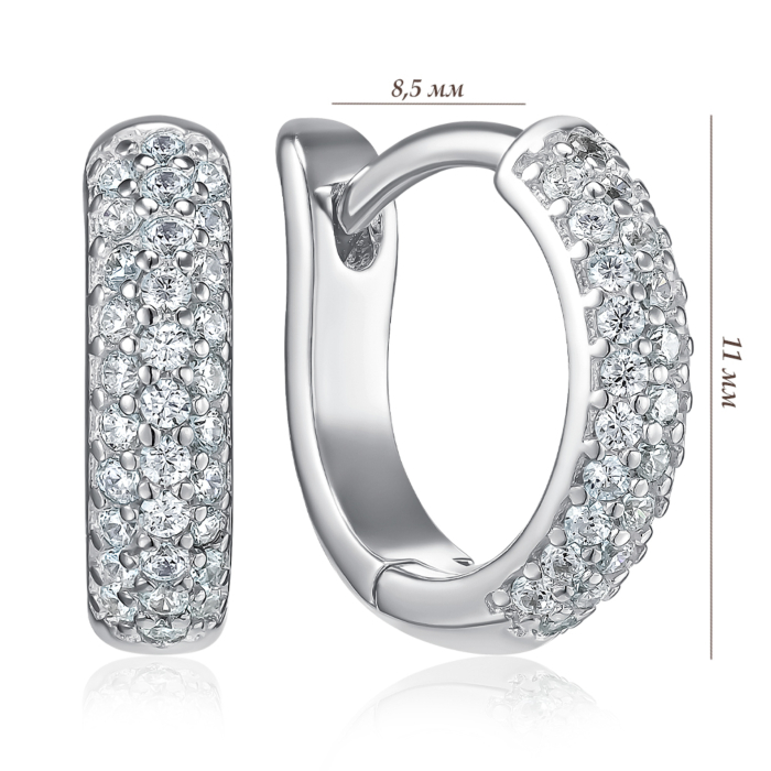 Серебряные серьги с фианитами. Артикул JB01488-E/12/1