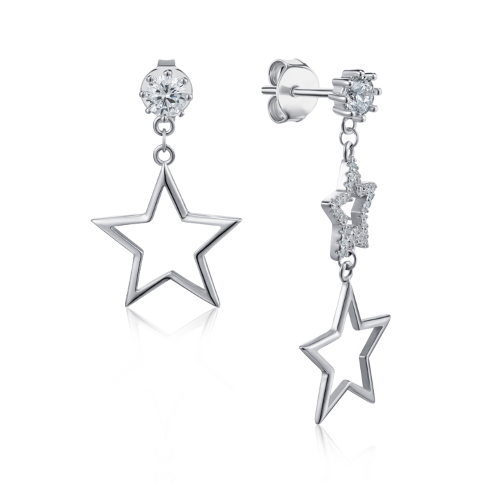 Срібні сережки з фіанітами. Артикул JB01705-E/12/1