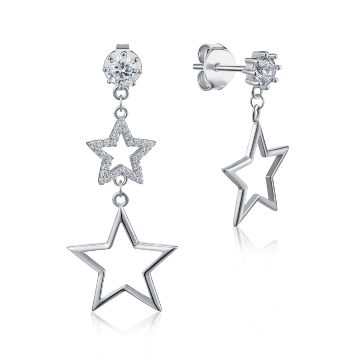 Срібні сережки з фіанітами. Артикул JB01705-E/12/1