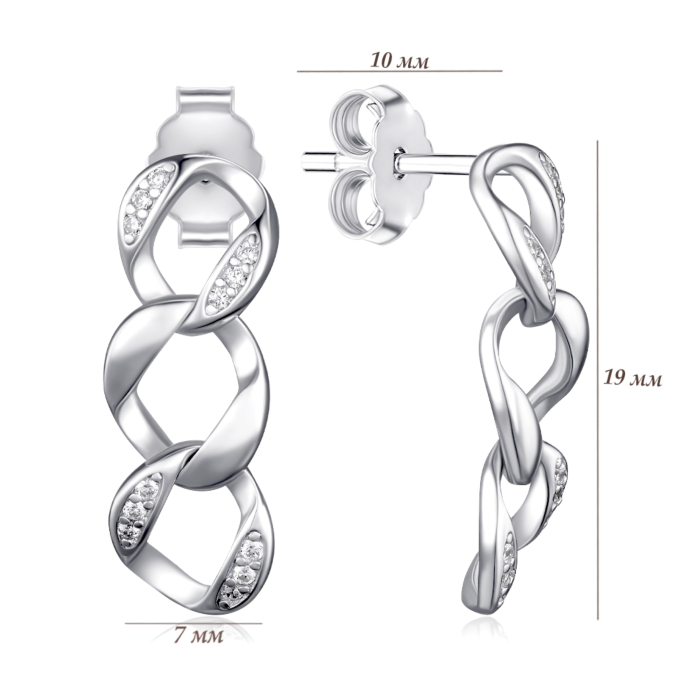 Срібні сережки з фіанітами. Артикул JB02299-1-E/12/1