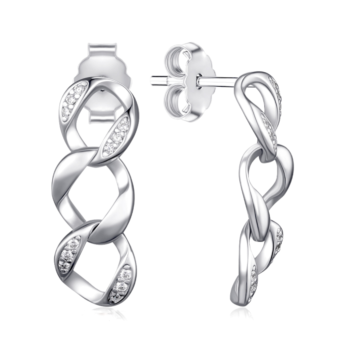 Срібні сережки з фіанітами. Артикул JB02299-1-E/12/1