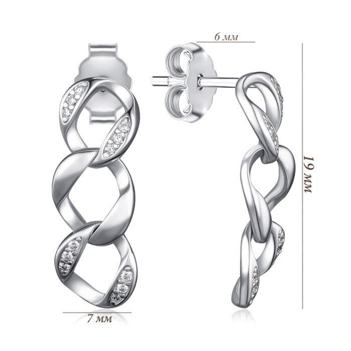 Срібні сережки з фіанітами. Артикул JB02299-E/12/1