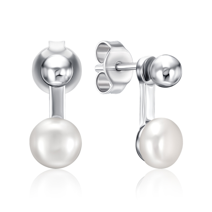 Срібні сережки з перлиною. Артикул JB02398-E/12/4564