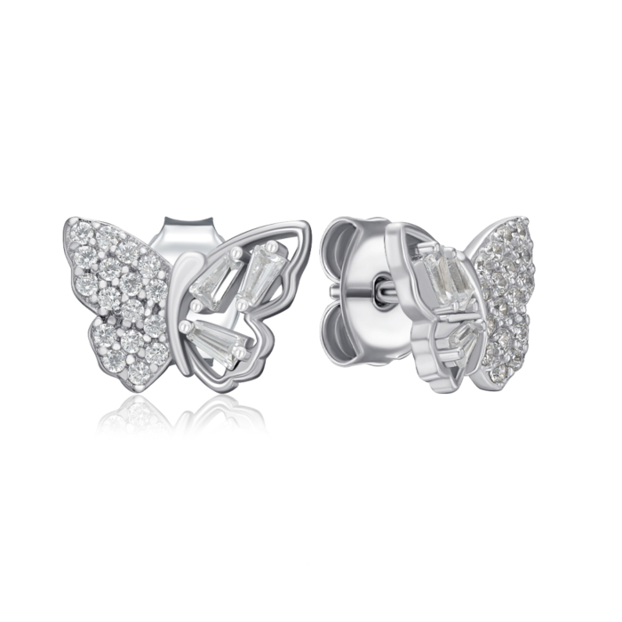 Срібні сережки з фіанітами. Артикул JB02684-E/12/1