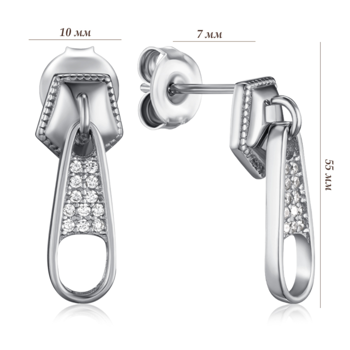 Серебряные серьги с фианитами. Артикул JB02745-E/12/1