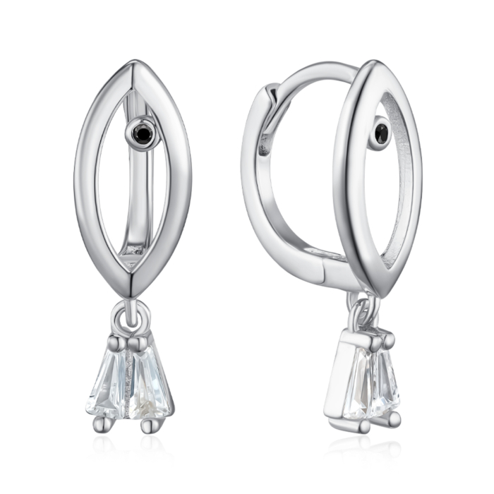 Срібні сережки з фіанітами. Артикул JB02796-E/12/7