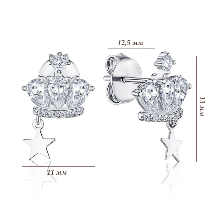 Срібні сережки з фіанітами JB02888-E/12/1