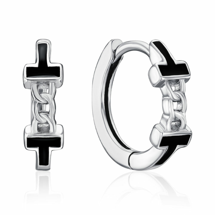 Срібні сережки з емаллю. Артикул JB02896-E/12/389