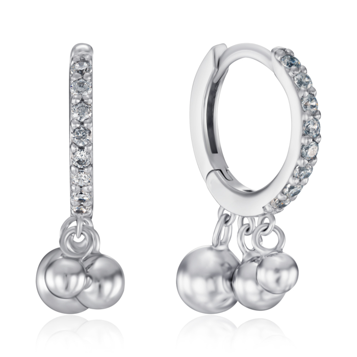 Серебряные серьги с фианитами. Артикул B00919-E/12/1