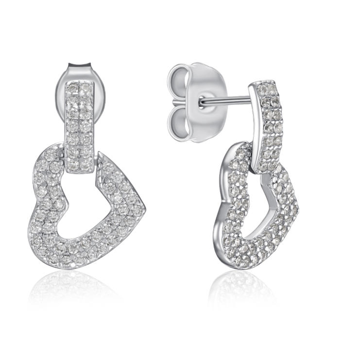 Срібні сережки з фіанітами. Артикул JB03420-E/12/1