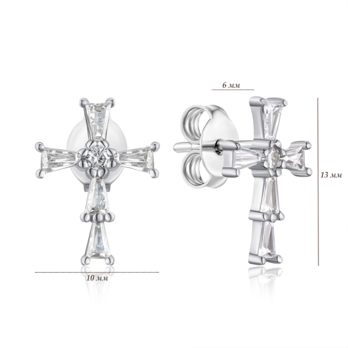 Серебряные серьги с фианитами. Артикул JB03447-E/12/1