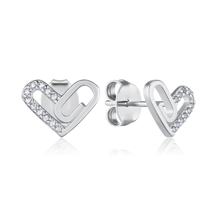 Срібні сережки з фіанітами. Артикул JB03493-E/12/1